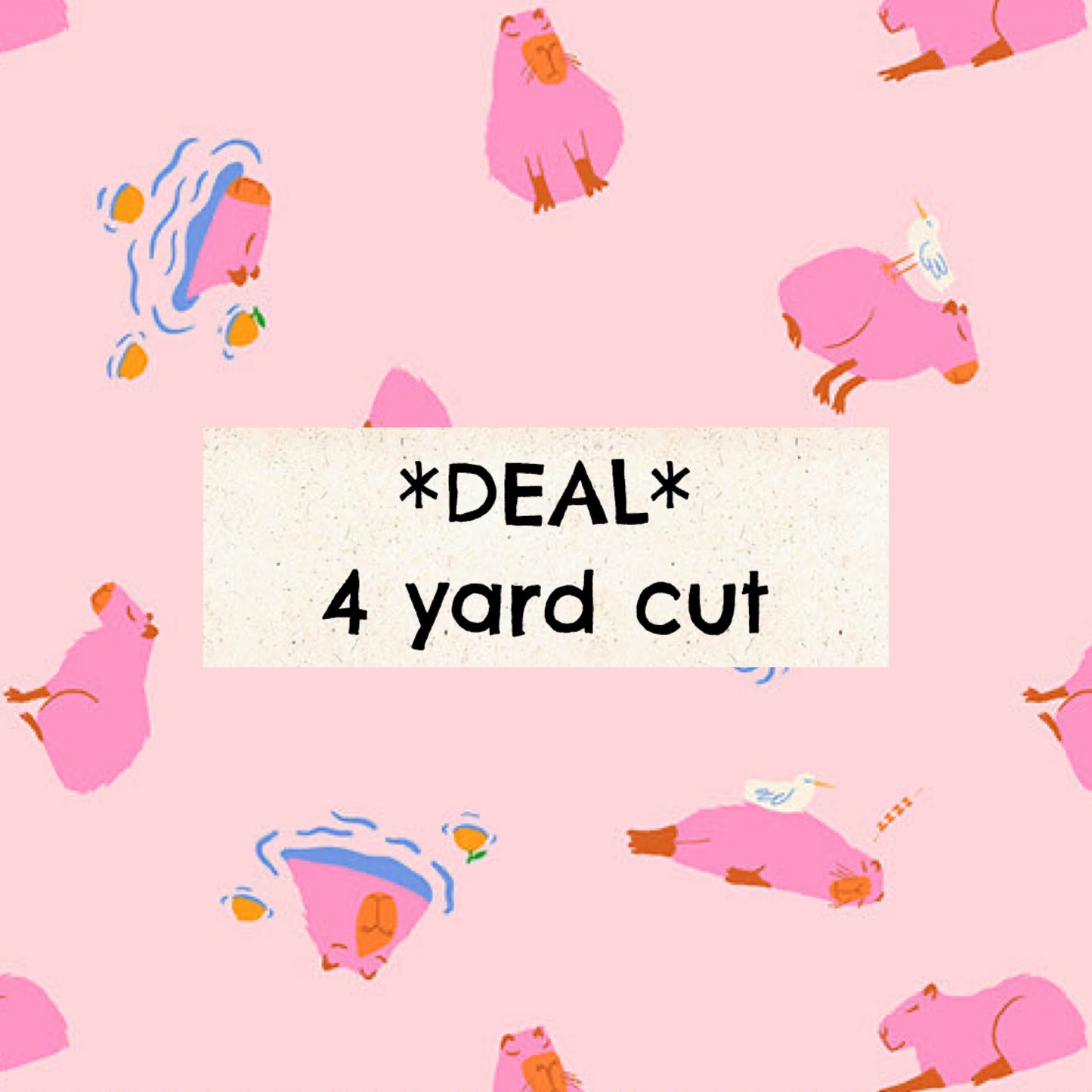 Animal Animal Capybara Cotton Candy 4 Yard Deal