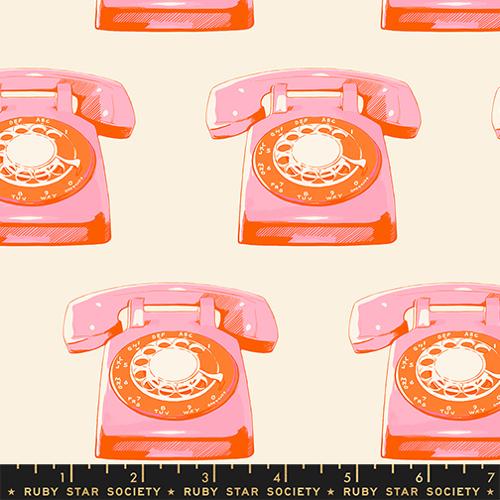 Sparkle Mart Telephones Natural *½ Yard*