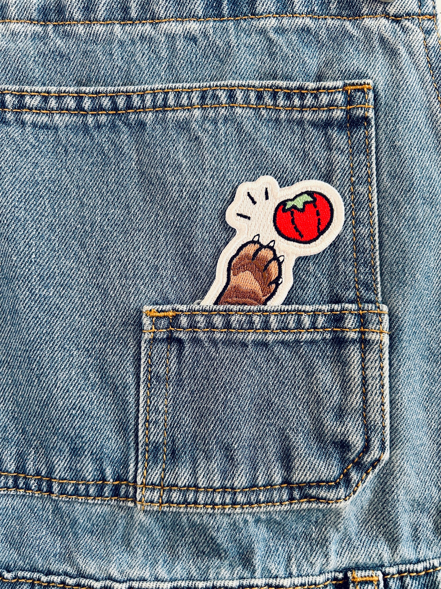 Cat Paw Embroidered Iron On Patch