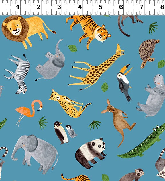 Ticket To The Zoo Animals Blue