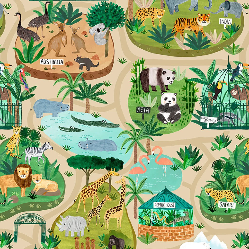 Ticket To The Zoo Trail Map Beige