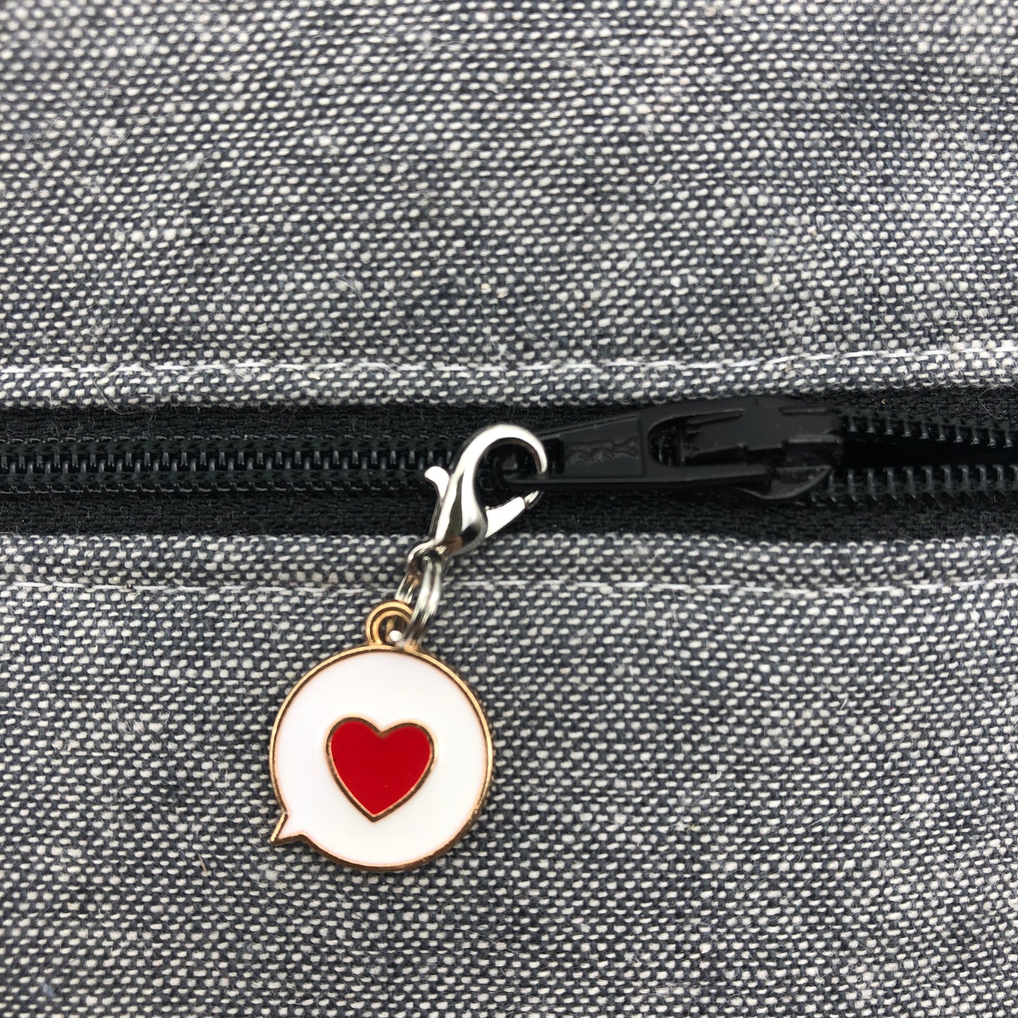 Heart Word Bubble Zipper Charm