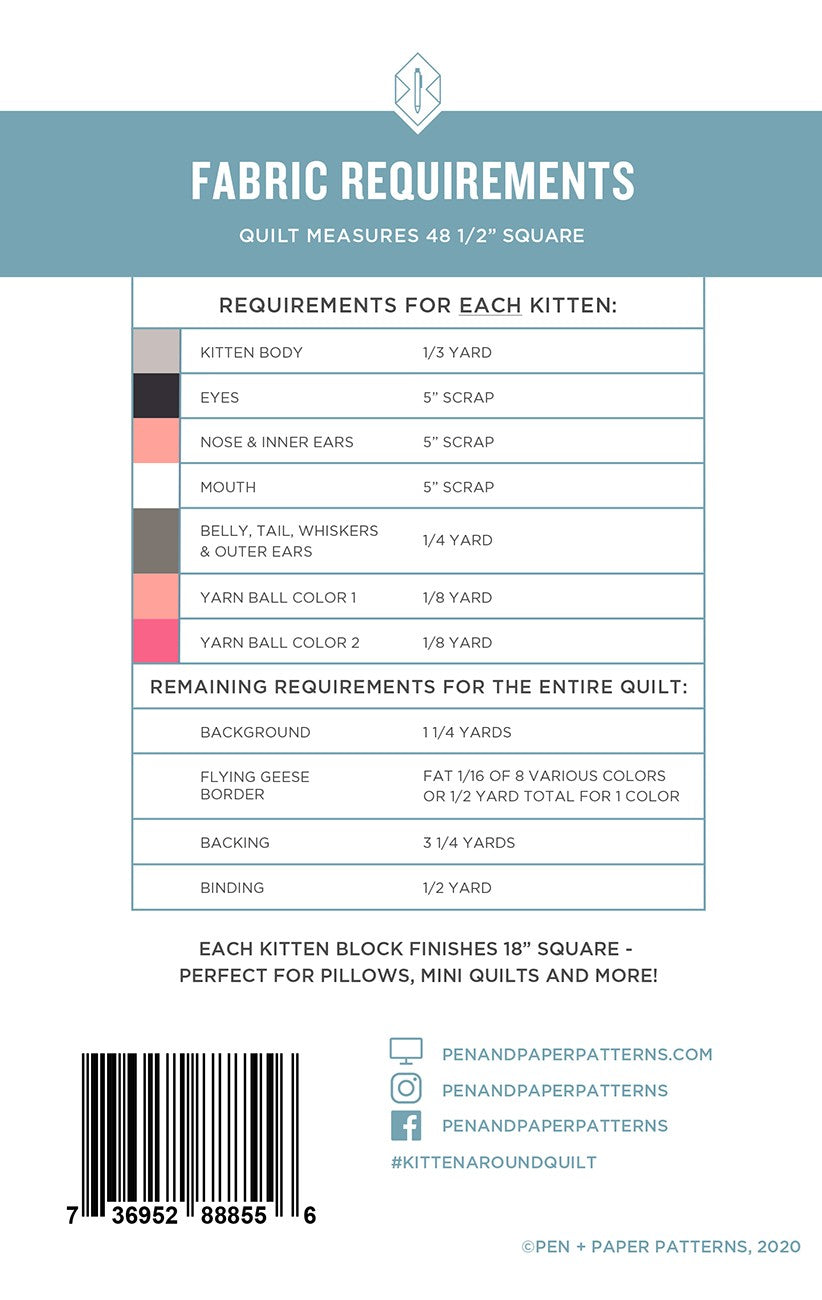 Kitten Around Quilt Pattern