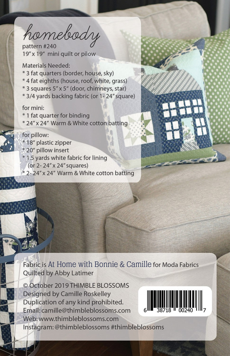 Homebody Mini Quilt and Pillow Pattern