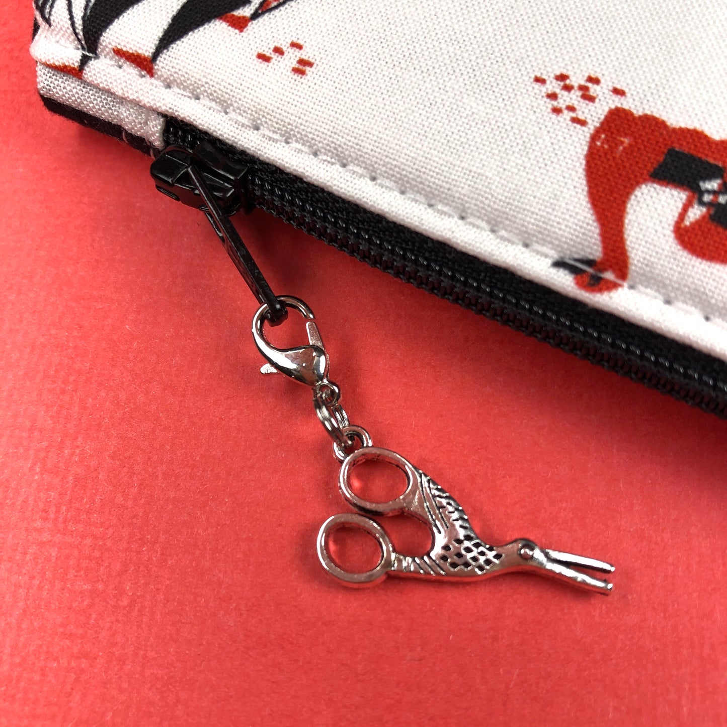 Stork Scissors Zipper Charm