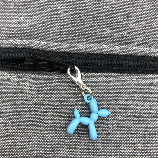 Colored Balloon Dog Zipper Charm
