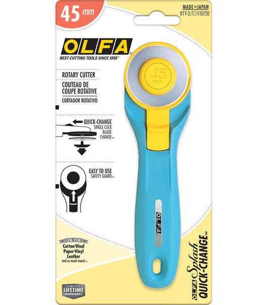 Olfa 45mm Rotary Cutter Aqua