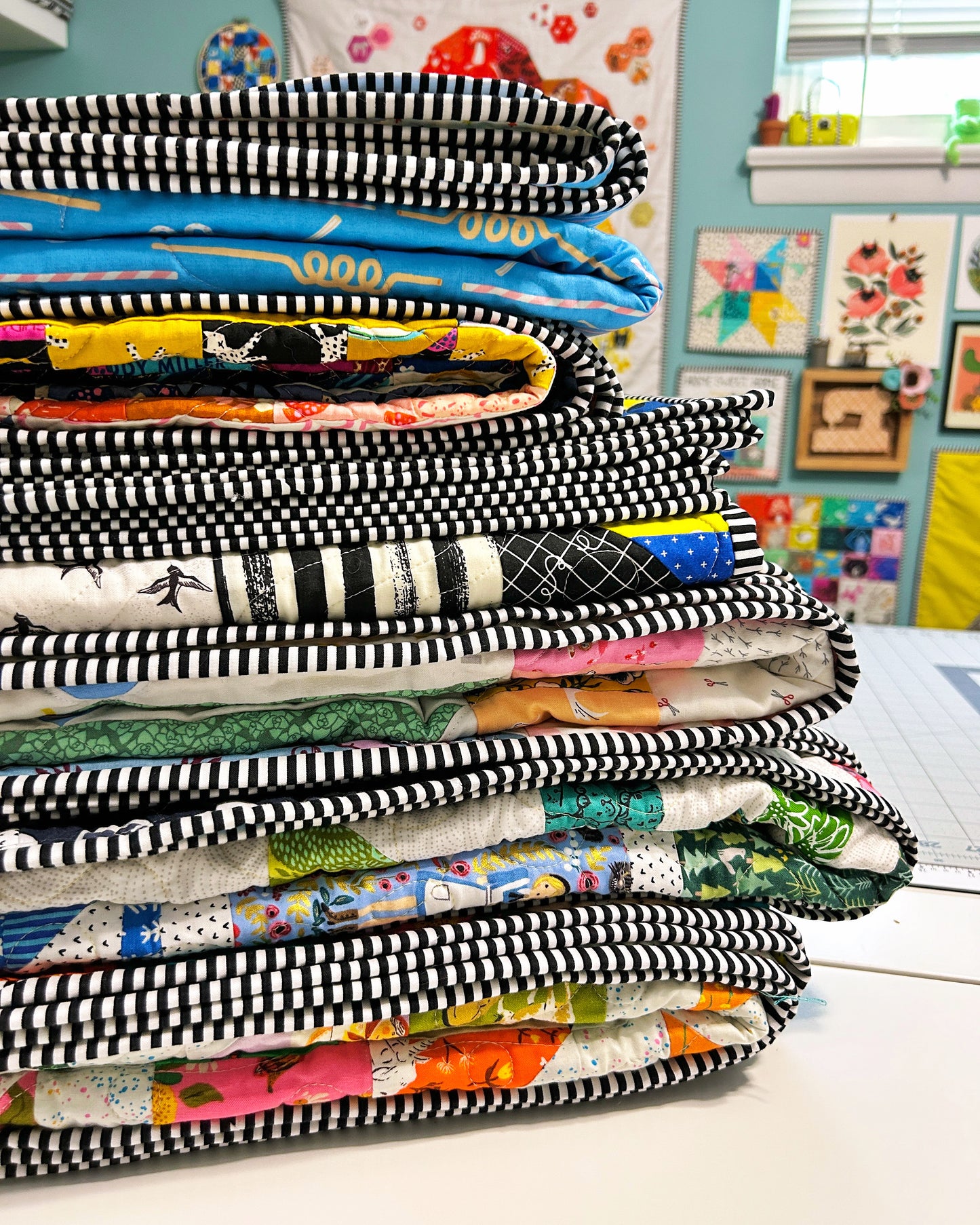 Black & White Striped Binding Roll (Single Fold)