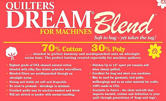 Quilters Dream Blend 70/30 Mid-Loft Batting Roll