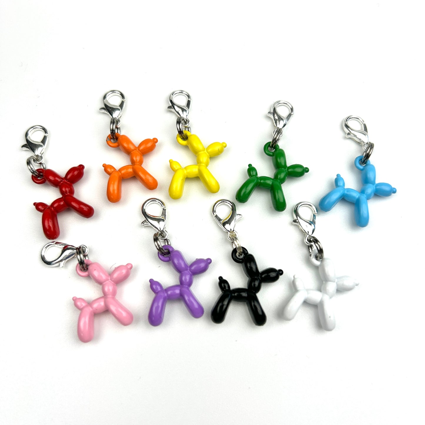 Rainbow Balloon Dog Zipper Charm Set