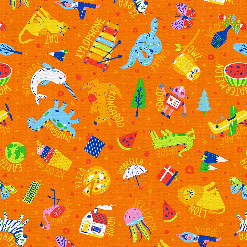 Orange Alphabet Toss *½ Yard*