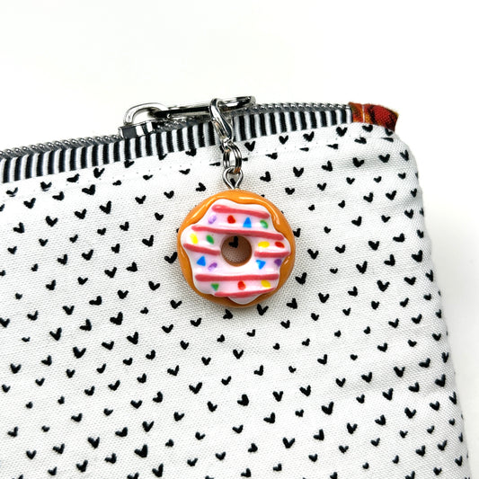 Frosted Donut Zipper Charm