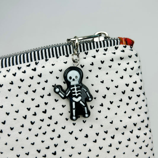 Black Skeleton Zipper Charm