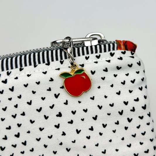 Red Apple Zipper Charm