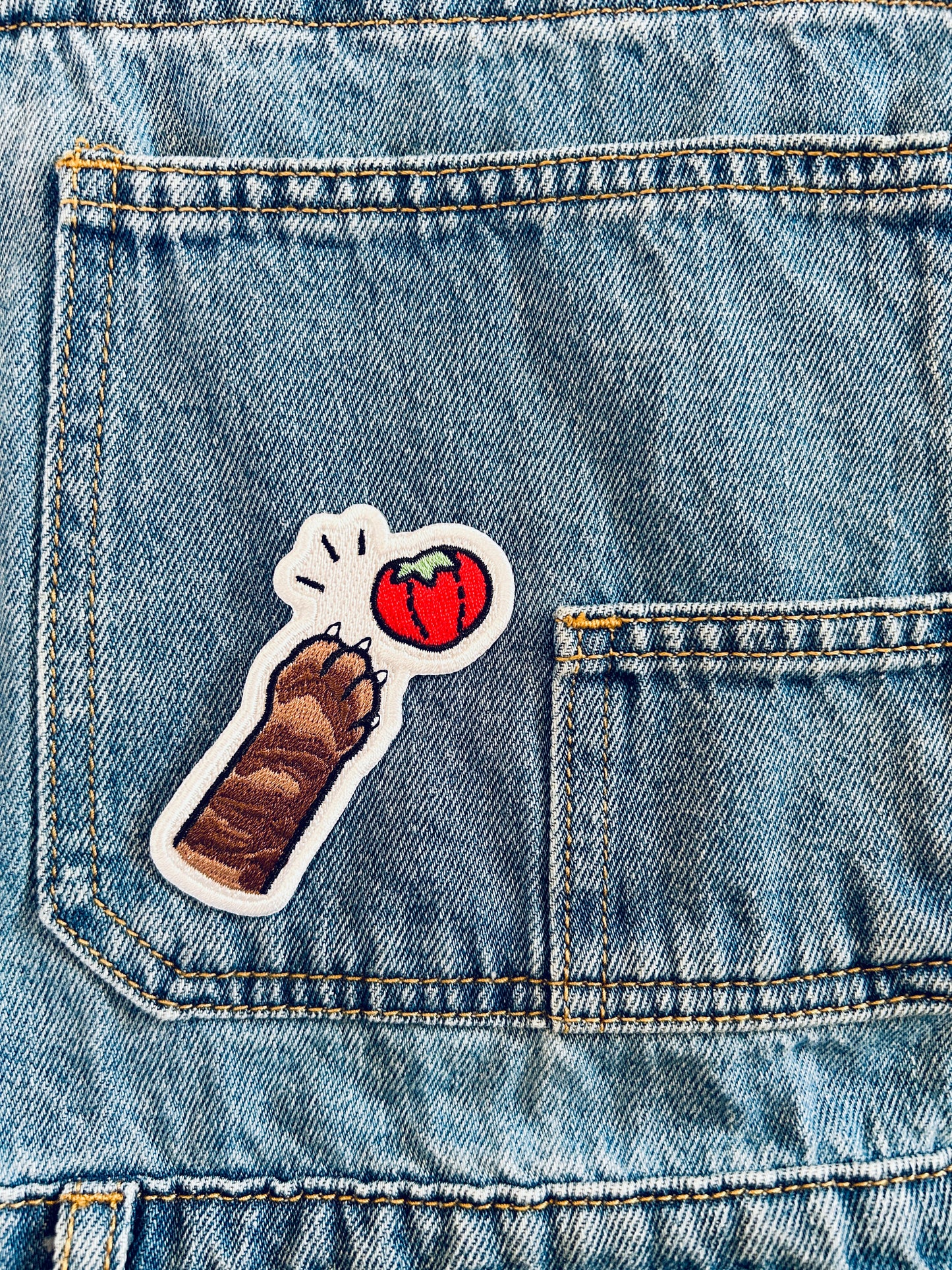 Cat Paw Embroidered Iron On Patch