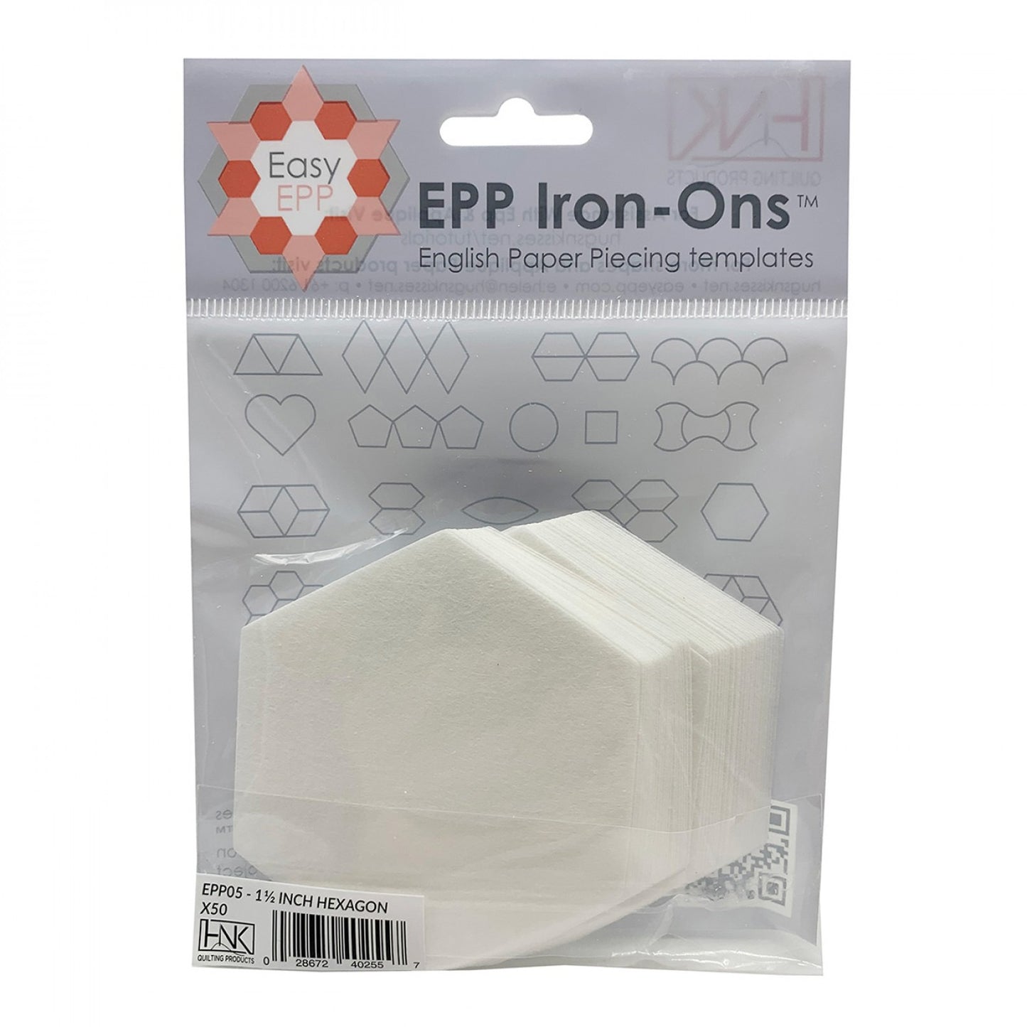 1 ½" Iron On EPP Hexagons