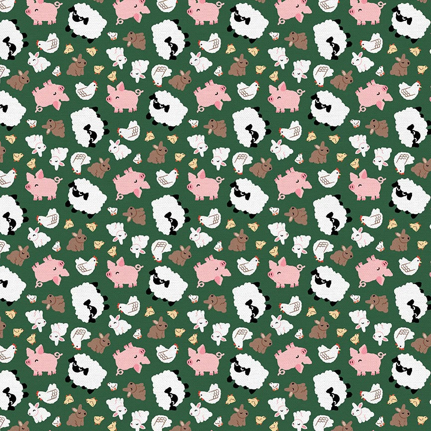 Cozy Cottage Farm Animal Dark Green