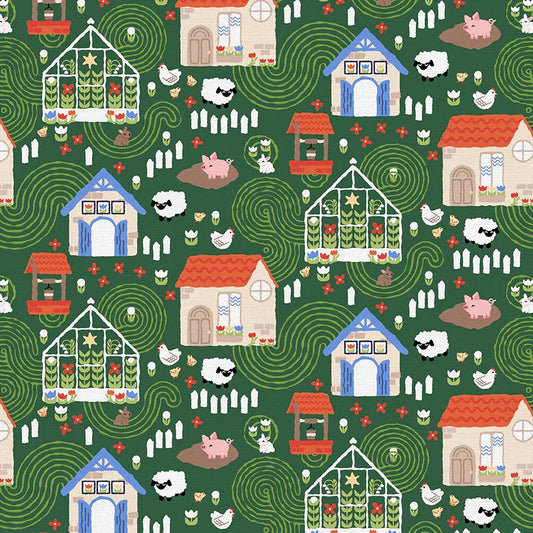 Cozy Cottages Dark Green