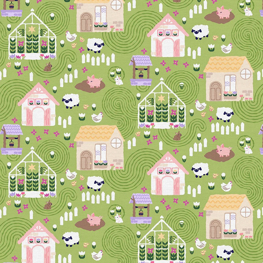 Cozy Cottages Light Green