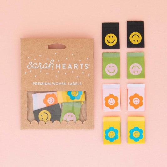 Sarah Hearts Woven Labels Smiley