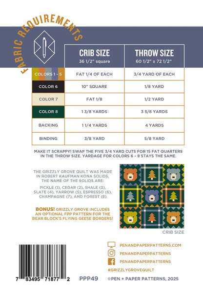 Grizzly Grove Quilt Pattern