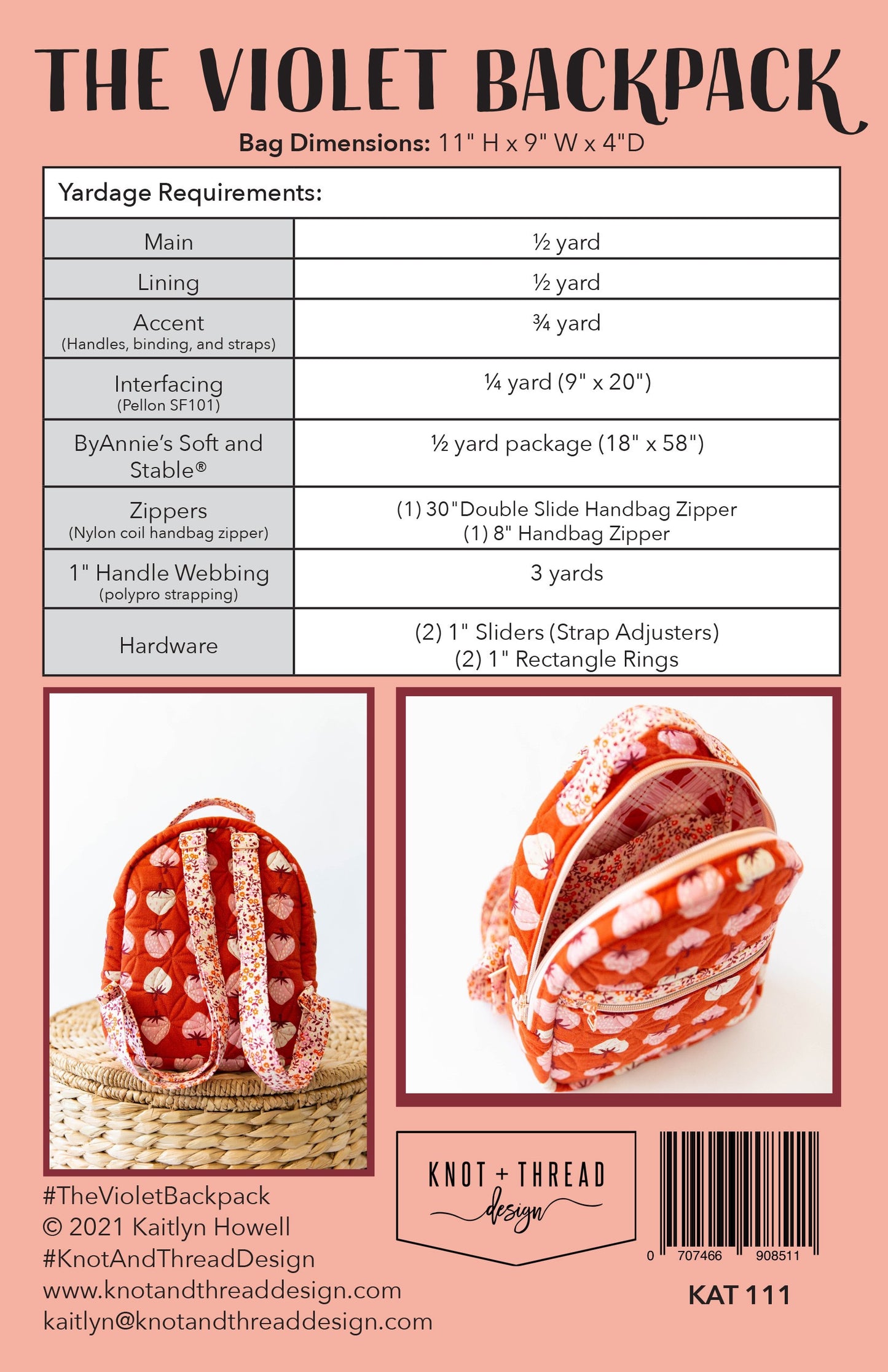 Violet Backpack Pattern – Fabric Pop