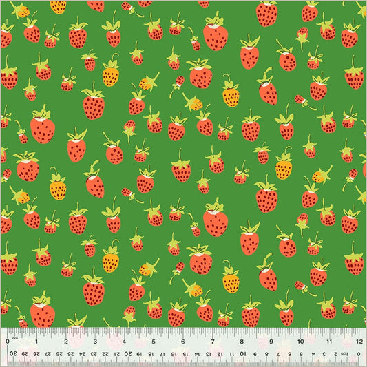 Heather Ross Studio Edit Green Strawberries