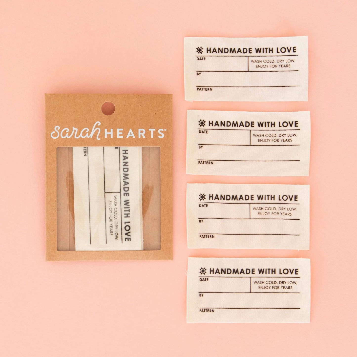Sarah Hearts Quilt Info Organic Cotton Write-In Sewing Label