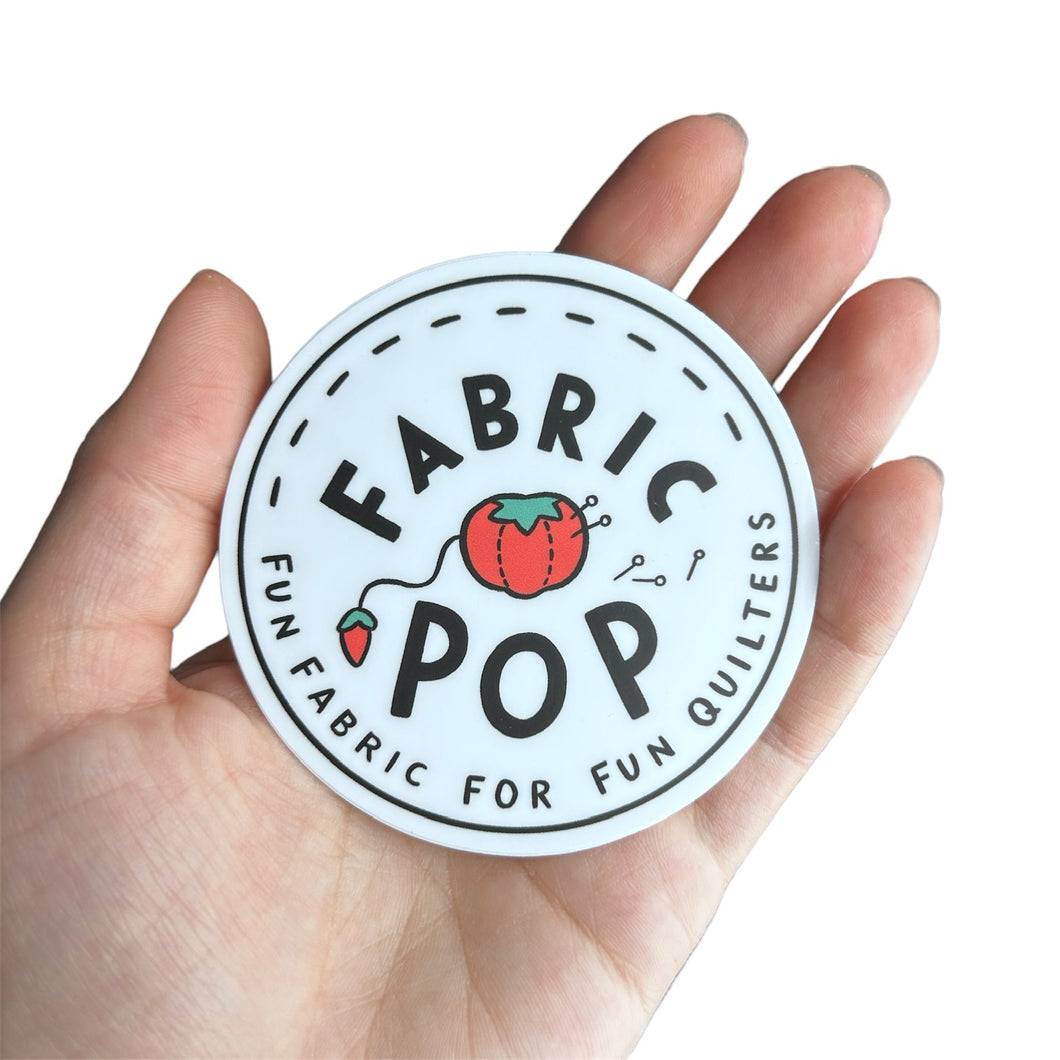 Circle Fabric Pop Logo Waterproof Sticker