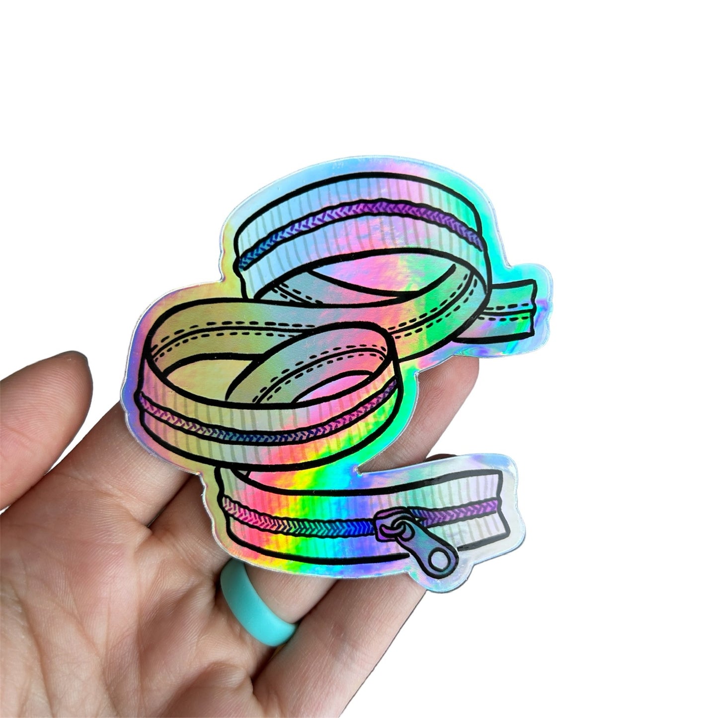 Holographic Zipper Waterproof Sticker