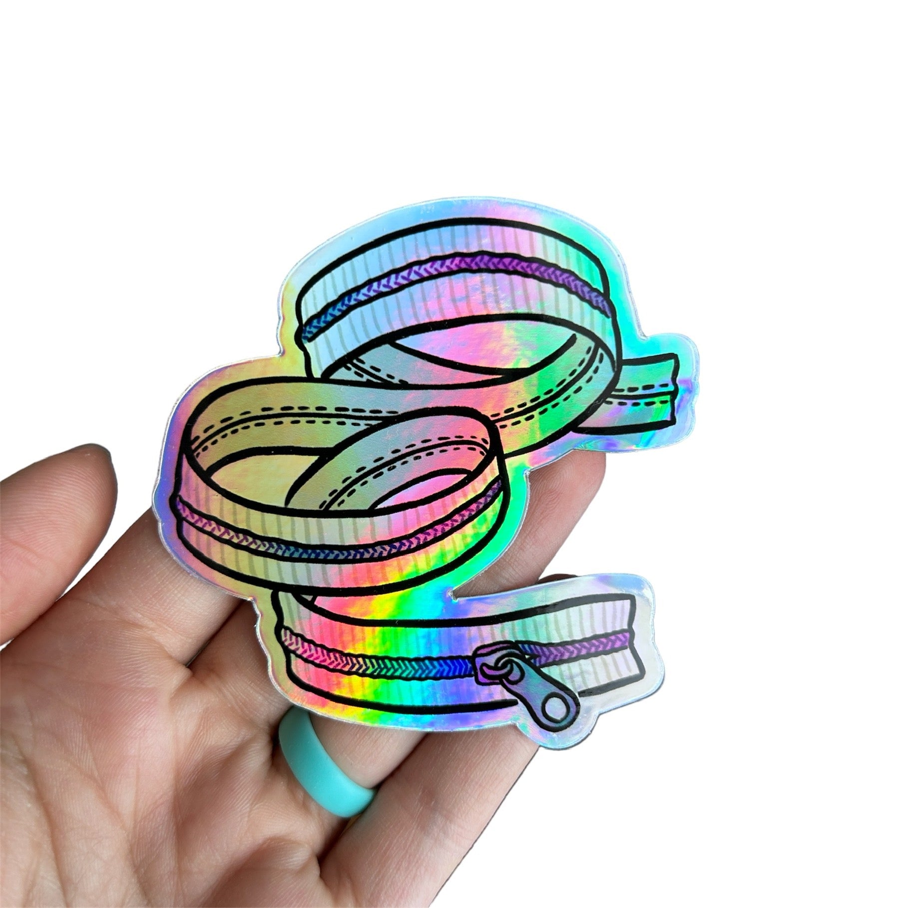 Holographic Zipper Waterproof Sticker – Fabric Pop