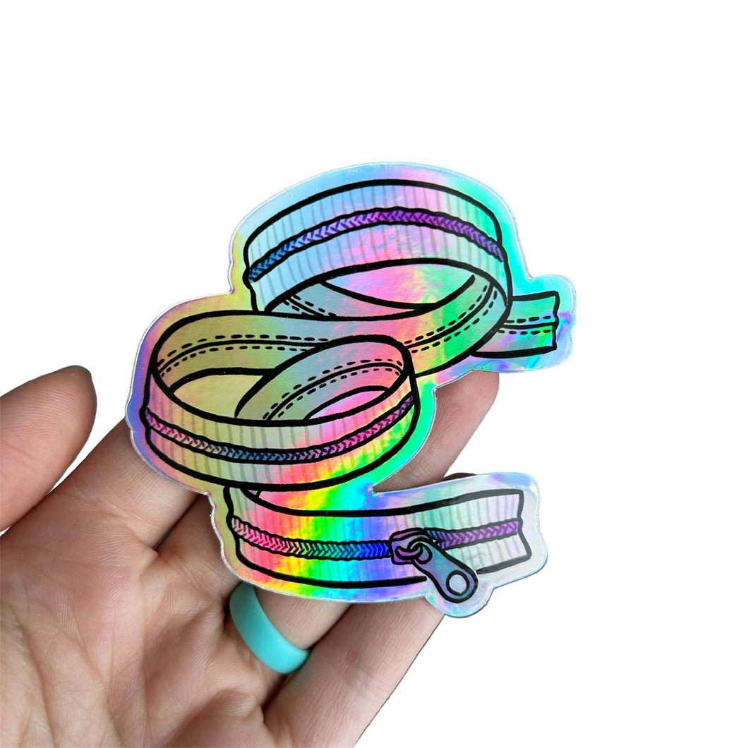 Holographic Zipper Waterproof Sticker