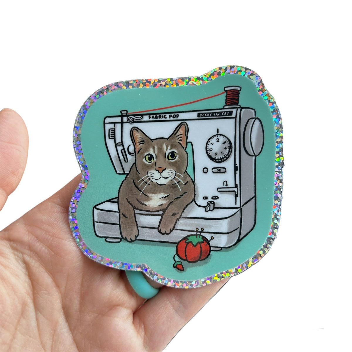 Sewing Machine Plug Sticker Sewing Machine Glitter Waterproof Sticker – Fabric Pop