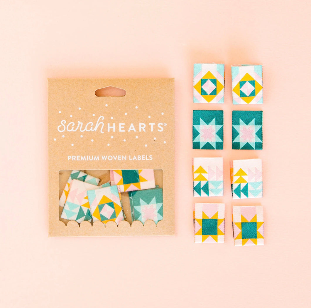 Sarah Hearts Woven Labels Quilt Blocks – Fabric Pop