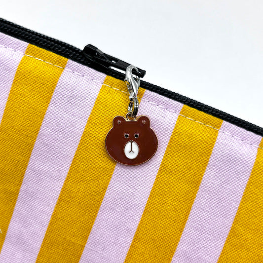 Bear Face Zipper Charm