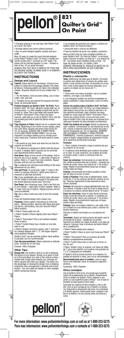 Pellon 821 Fusible 1" Grid