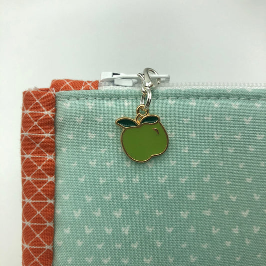 Green Apple Zipper Charm