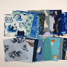 Load image into Gallery viewer, 2 ½” Square Blue Fabric Scrap Pack
