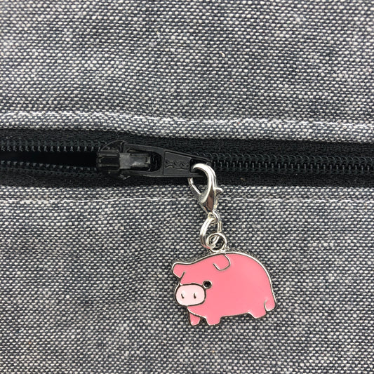 Pink Pig Zipper Charm
