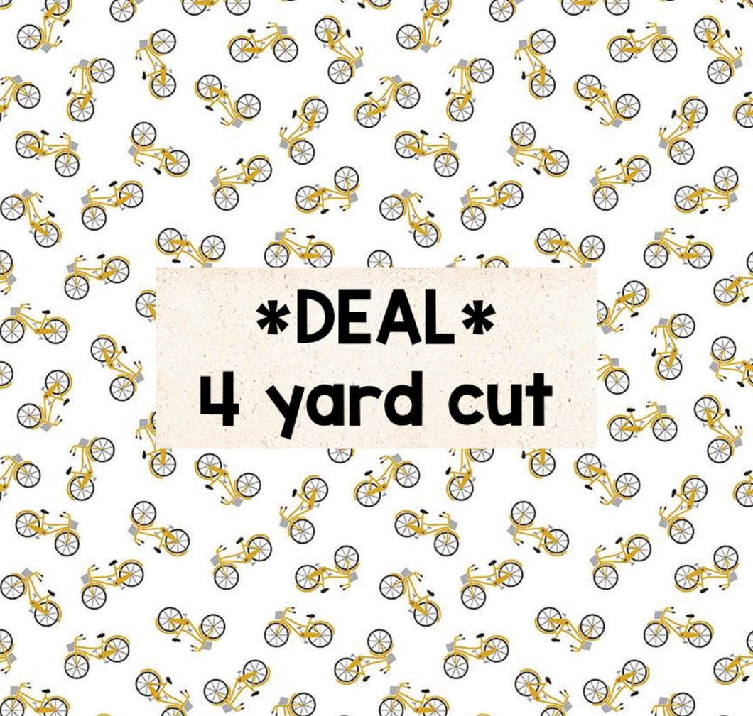 Bicycles on White 4 Yard Cut Deal