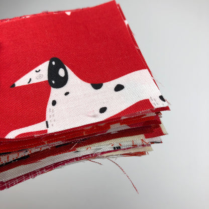 2 ½” Squares Red Fabric Scrap Pack