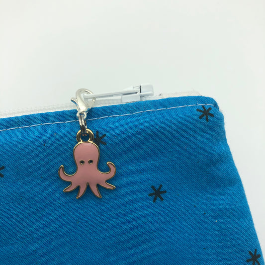 Pink Octopus Zipper Charm