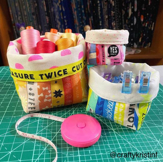 Art Gallery Fabrics - ✨ Tiny bins, big storage bliss! ✨ Meet your new  organizational favorites! The Bitty Bins by @fabricpop are like mini tidy  miracles, perfect for your sewing room treasures.