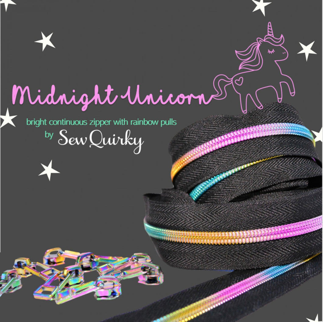 Midnight Unicorn Continuous Zipper with 8 Pulls