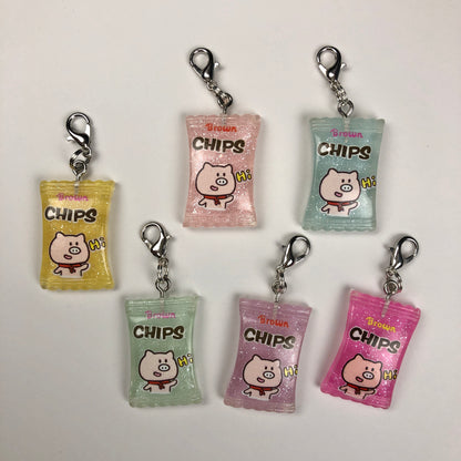 Piggy Chips Zipper Charm