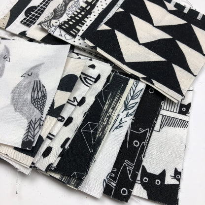 2 ½” Squares Black and White Scrap Pack