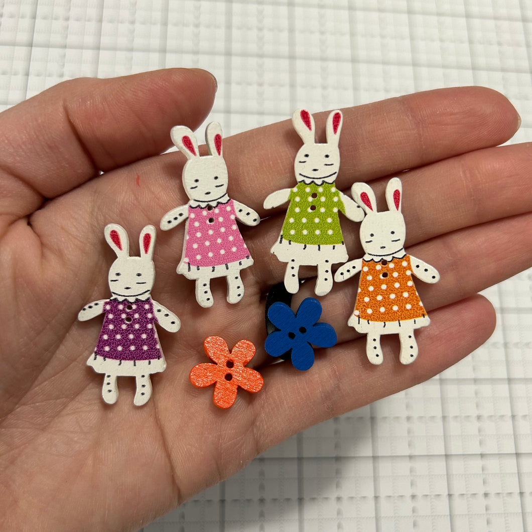 Bunny Doll Button Pack